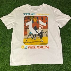 Designer True Religion Ball League White Tee T-Shirt Men’s Medium